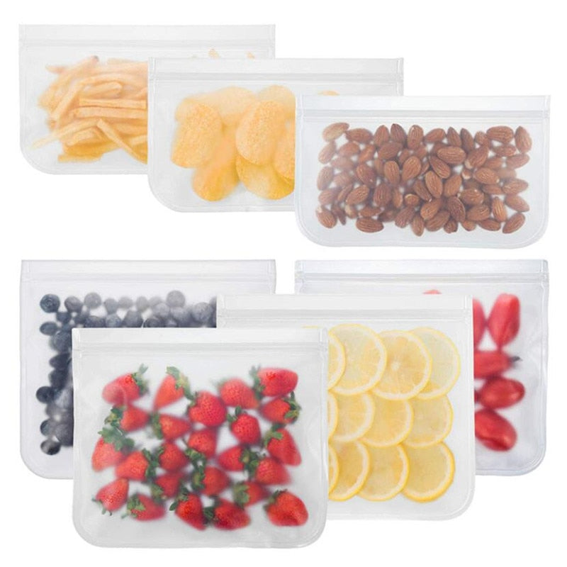 Eco Friendly Silicone Zip-Lock Food Storage Bags