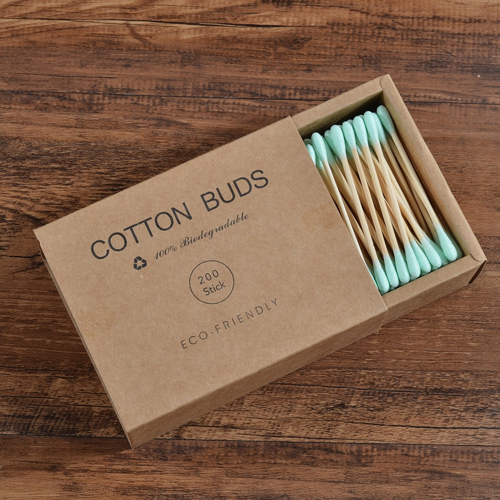 Eco Cotton Buds (200) - Bamboo, Zero Plastic