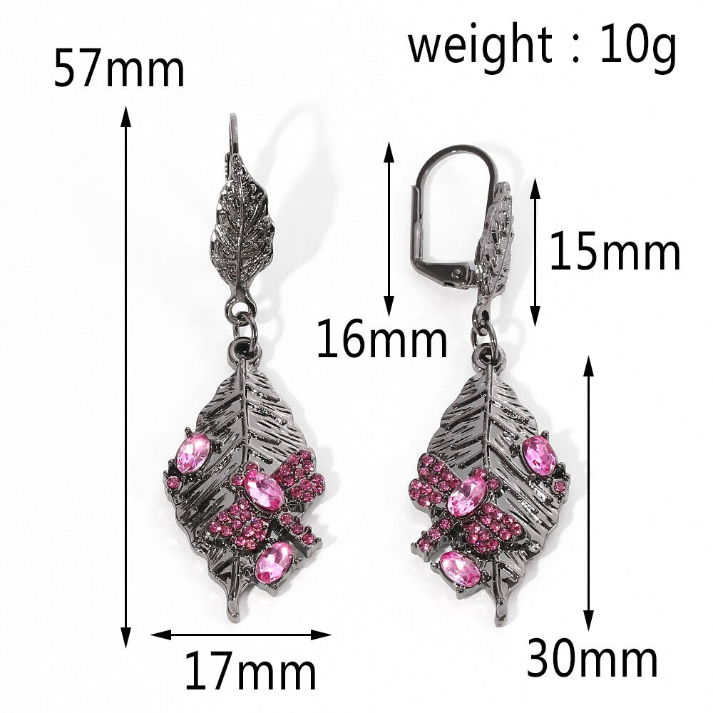 Purple Crystal Dragonfly Earrings