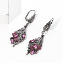 Load image into Gallery viewer, Purple Crystal Dragonfly Earrings
