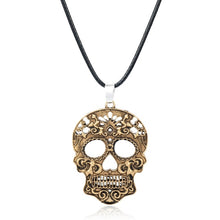 Load image into Gallery viewer, Day Of The Dead Skull Pendant Necklace
