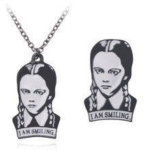 Load image into Gallery viewer, Addams Family &#39;I am Smiling&#39; Pendant Necklace or Enamel Pin Badge

